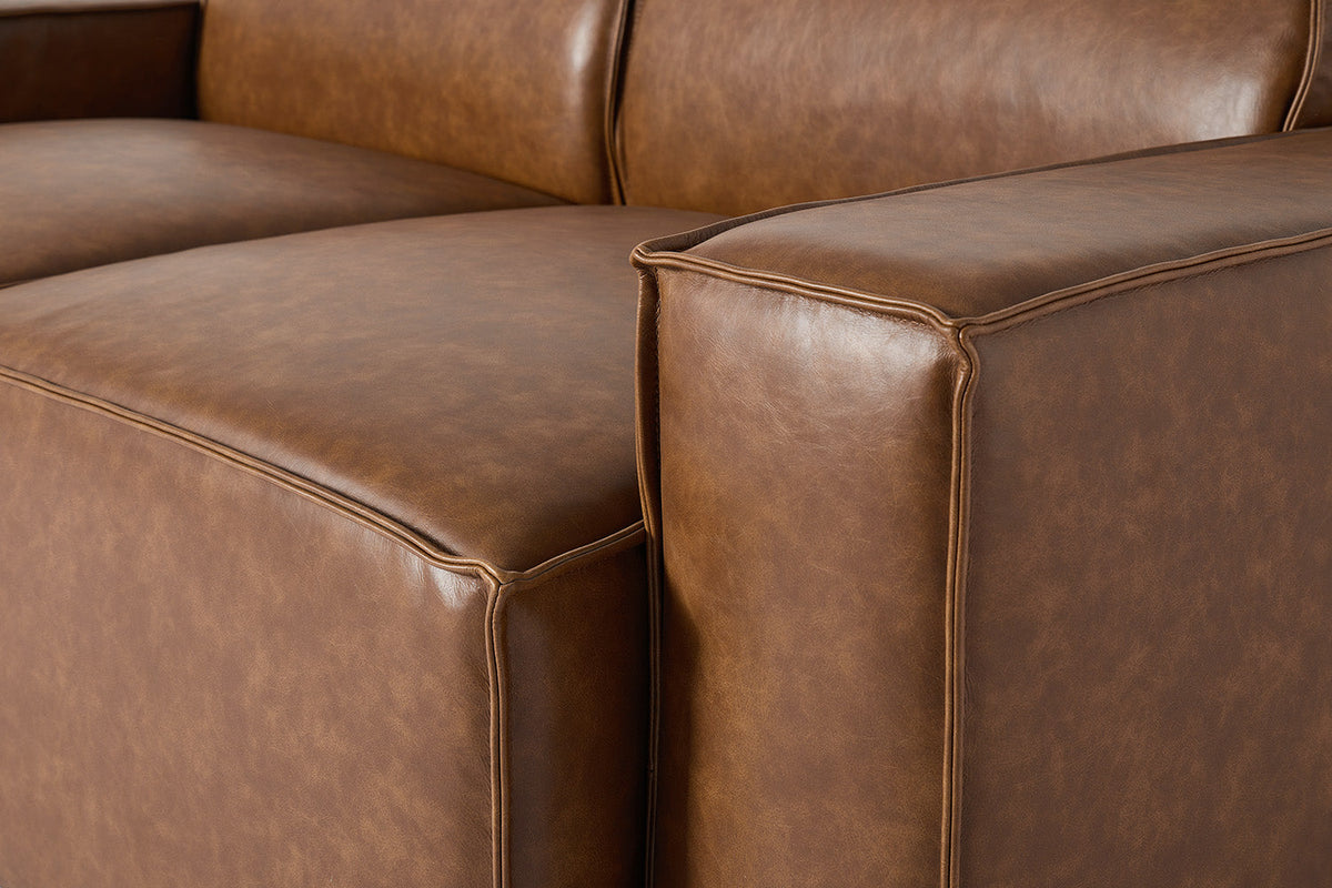Zweisitzer-Sofa Model 03 mit Chaiselongue links, Ahornbraun