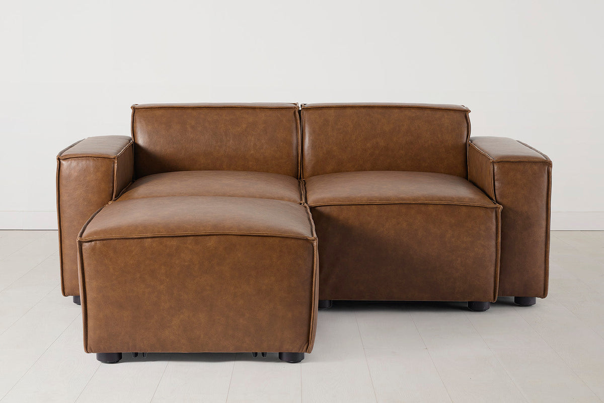 Zweisitzer-Sofa Model 03 mit Chaiselongue links, Ahornbraun