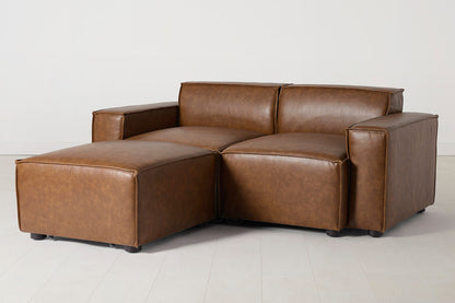 Zweisitzer-Sofa Model 03 mit Chaiselongue links, Ahornbraun