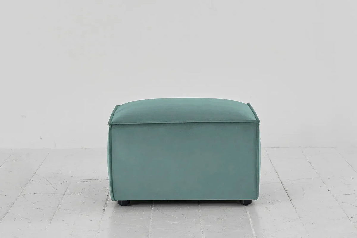 Polsterhocker Model 03, Bergblau
