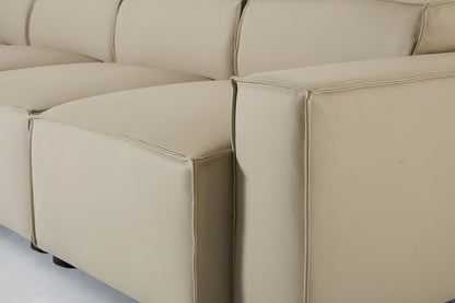 Ecksofa Model 03 mit Polsterhocker, Oyster