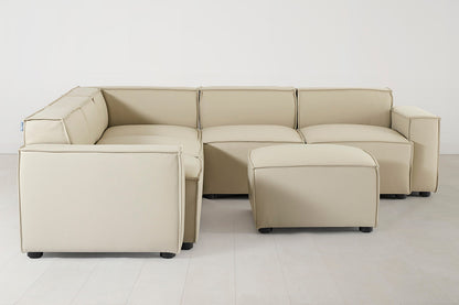 Ecksofa Model 03 mit Polsterhocker, Oyster