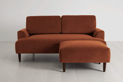 Ottoman in brown velvet