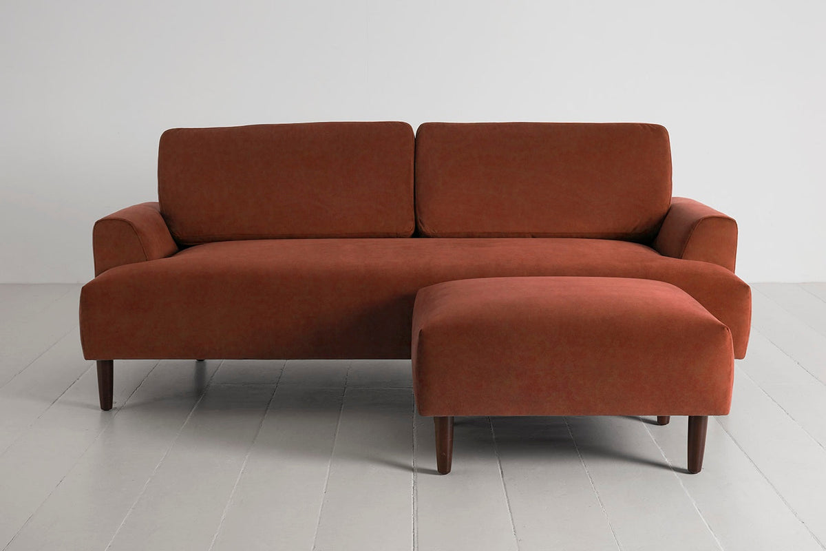 3-Seater Sofa in orange velvet