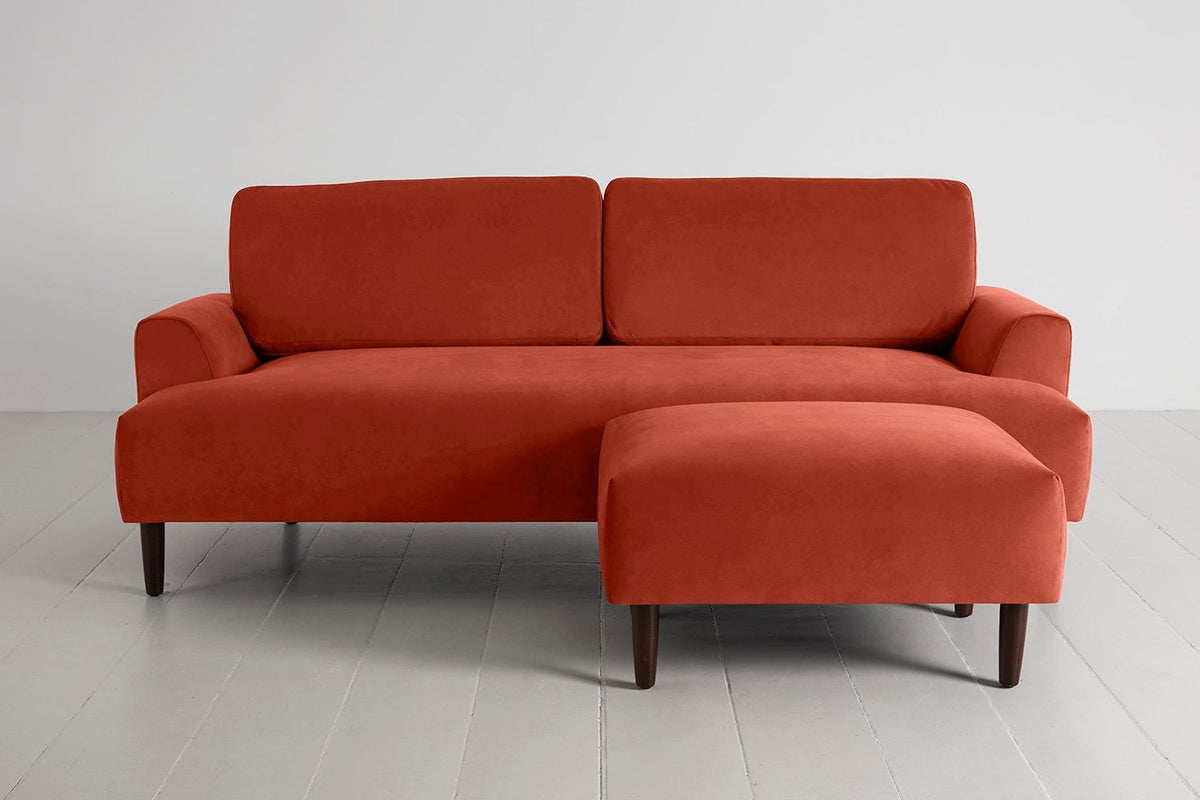 3-Seater Sofa in orange velvet