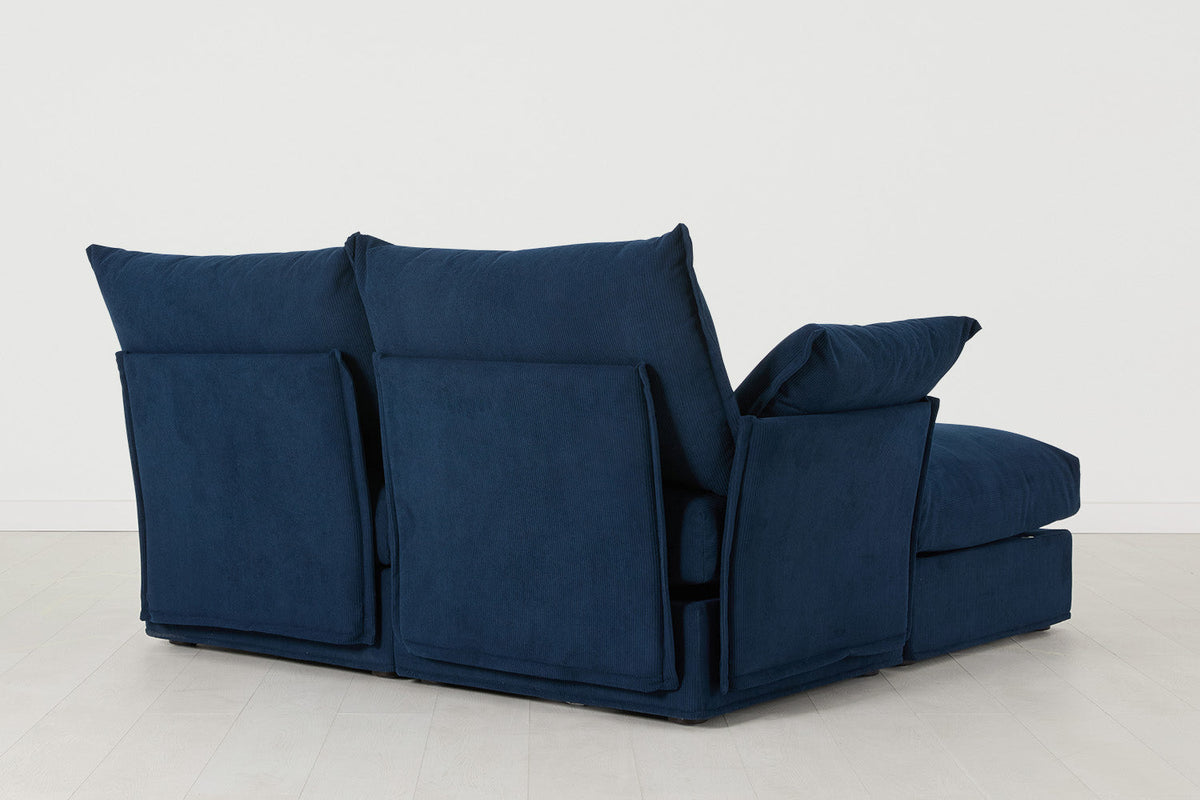 Zweisitzer-Ecksofa Model 06 mit Ecke rechts, Atlantikblau