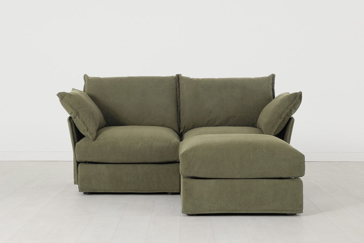 Zweisitzer-Ecksofa Model 06 mit Ecke rechts, Fenchelgrün