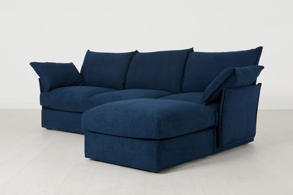 Dreisitzer-Ecksofa Model 06 mit Ecke rechts, Atlantikblau