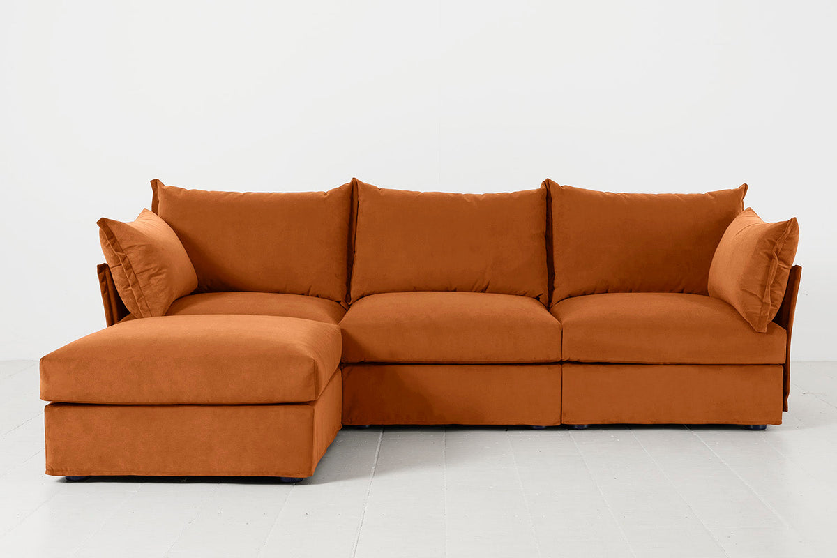 Dreisitzer-Sofa Model 06 mit Ecke links, Bronze