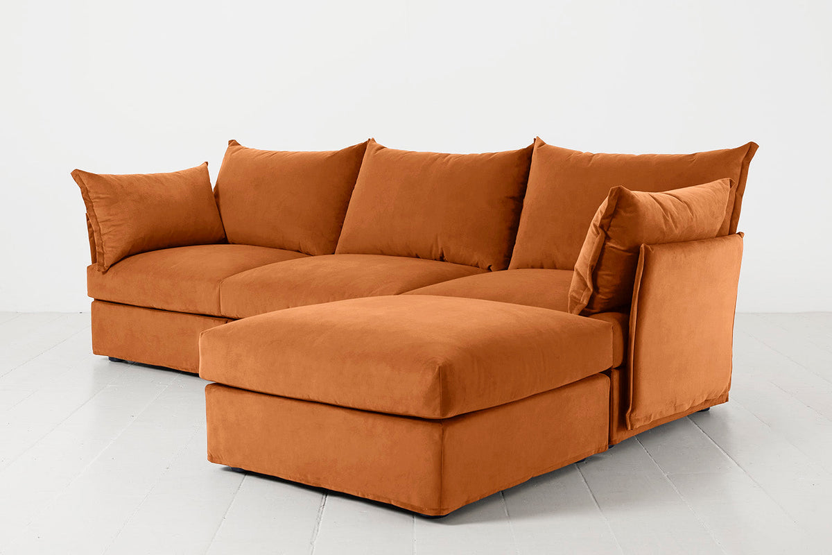 Dreisitzer-Ecksofa Model 06 mit Ecke rechts, Bronze