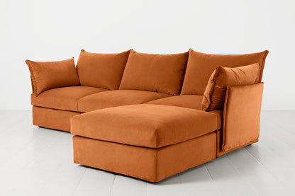 Dreisitzer-Ecksofa Model 06 mit Ecke rechts, Bronze