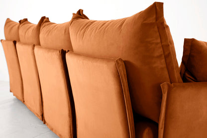 Ecksofa Model 06 mit Polsterhocker, Bronze