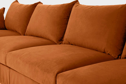Ecksofa Model 06 mit Polsterhocker, Bronze