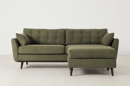 Model 10 Dreisizter Sofa mit Hocker, Fenchelgrün