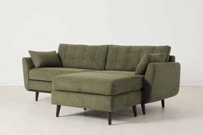 Model 10 Dreisizter Sofa mit Hocker, Fenchelgrün