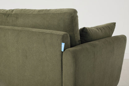 Model 10 Dreisizter Sofa mit Hocker, Fenchelgrün