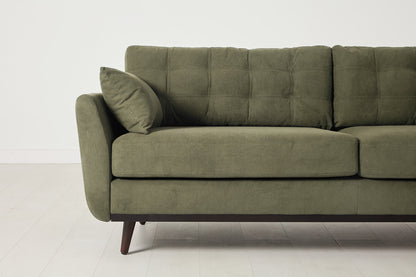 Model 10 Dreisizter Sofa mit Hocker, Fenchelgrün