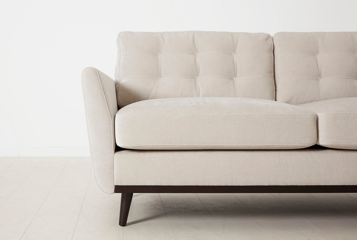 Model 10 Zweisitzer Sofa mit Hocker, Kreideweiß