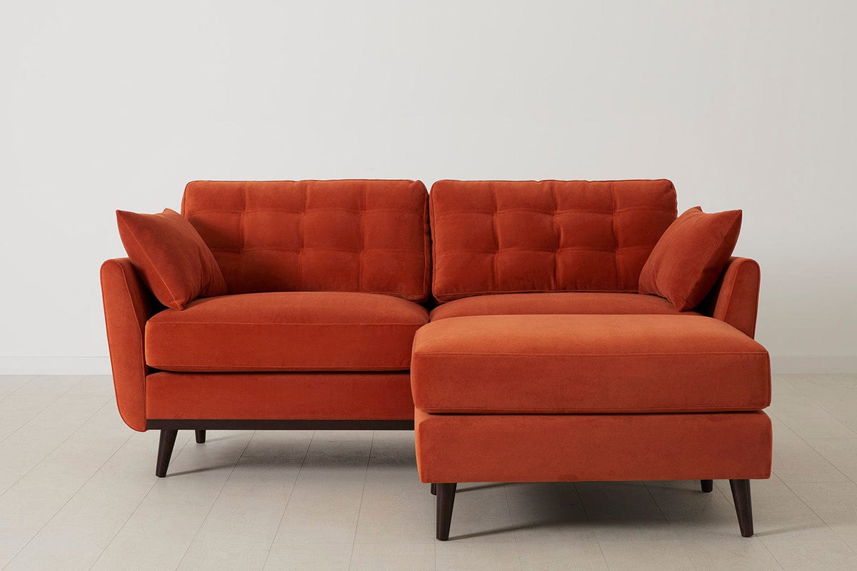Model 10 Zweisitzer Sofa mit Hocker, Paprikarot