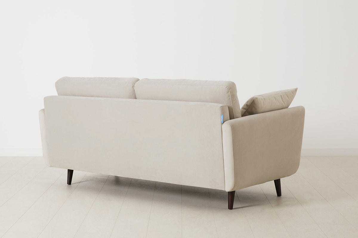 Model 10 Zweisitzer Sofa mit Hocker, Knochenweiß