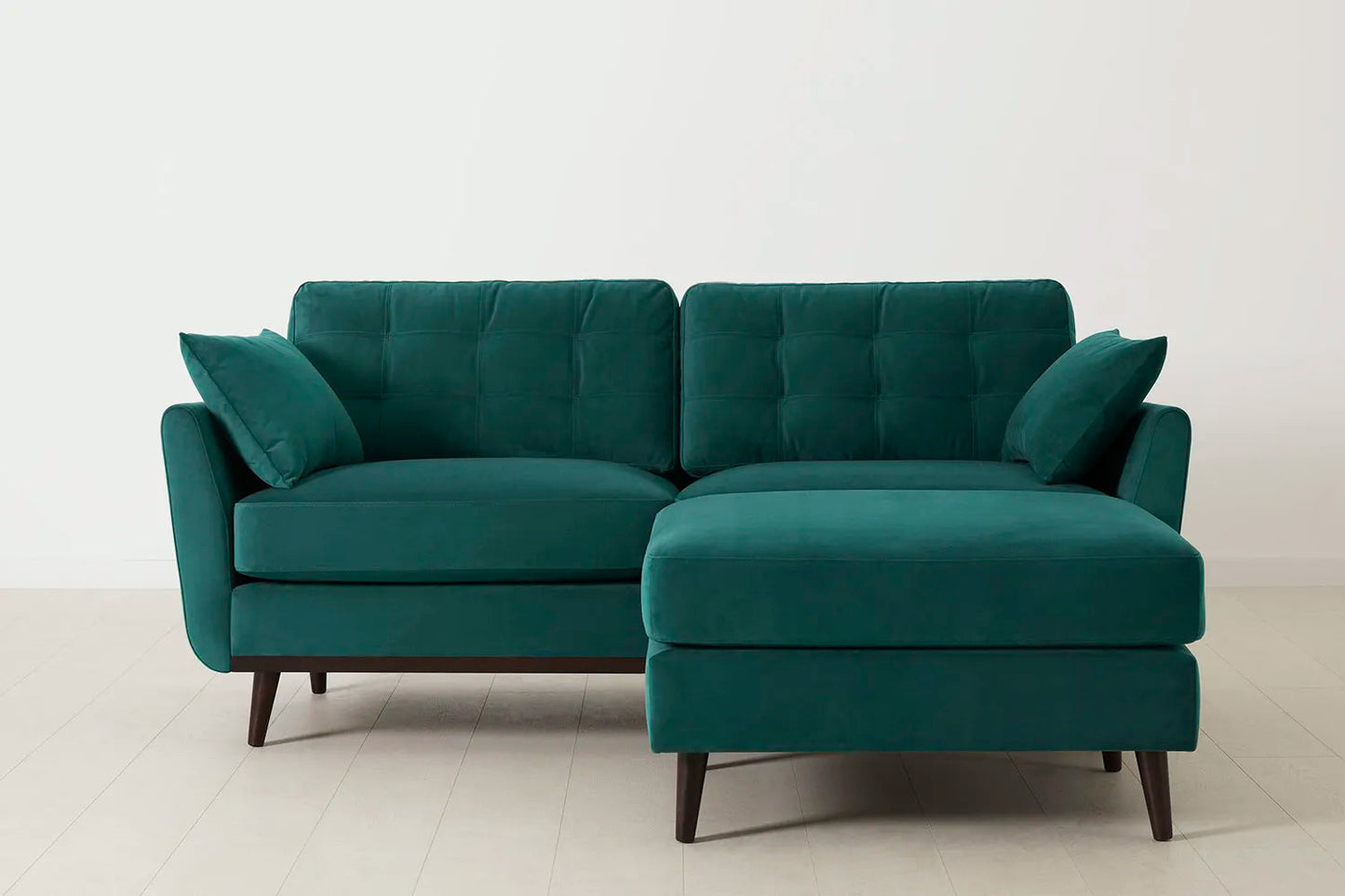 Model 10 Zweisitzer Sofa mit Hocker, Eisvogelblau