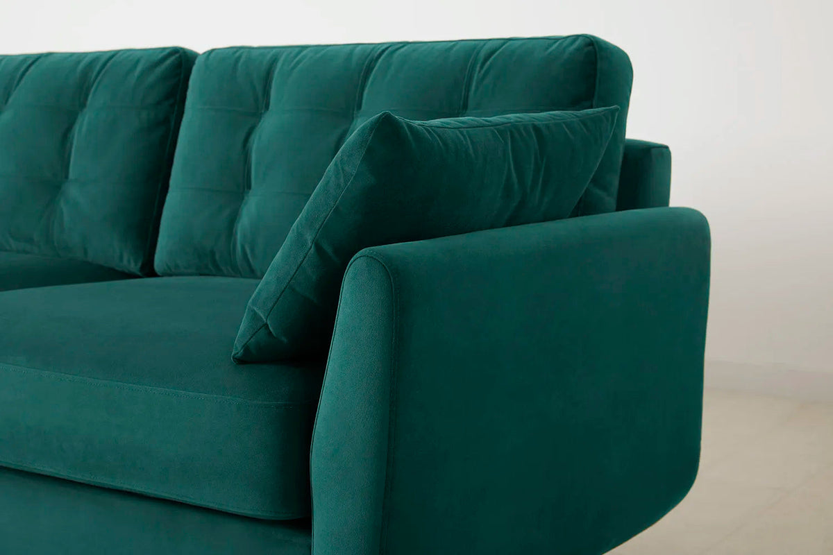 Model 10 Zweisitzer Sofa mit Hocker, Eisvogelblau
