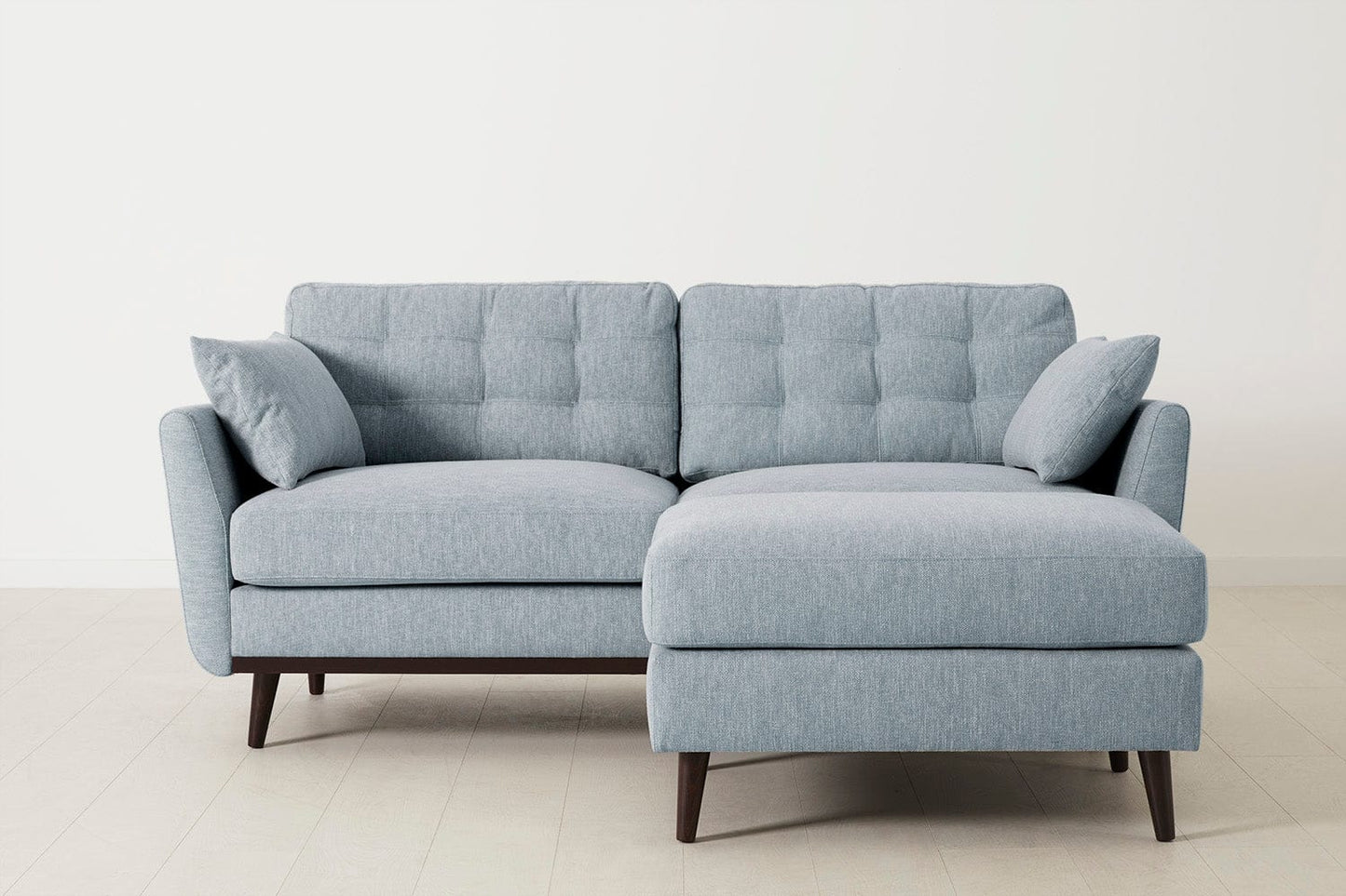 Model 10 Zweisitzer Sofa mit Hocker, Meerglasblau