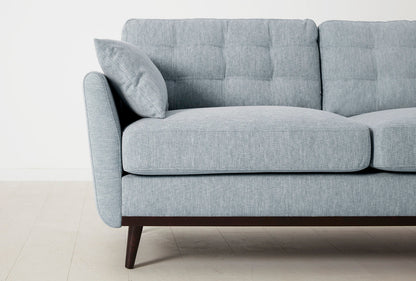 Model 10 Zweisitzer Sofa mit Hocker, Meerglasblau
