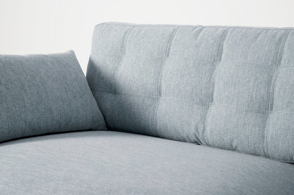 Model 10 Zweisitzer Sofa mit Hocker, Meerglasblau