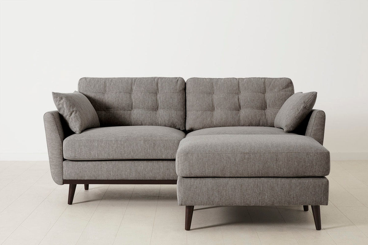 Ottoman in grey linen