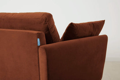 Model 10 Zweisitzer Sofa mit Hocker, Umbrabraun