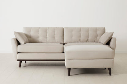 Model 10 Dreisizter Sofa mit Hocker, Knochenweiß