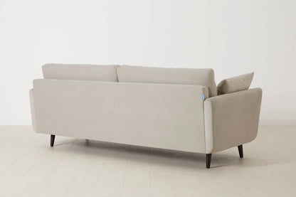 Model 10 Dreisizter Sofa mit Hocker, Knochenweiß