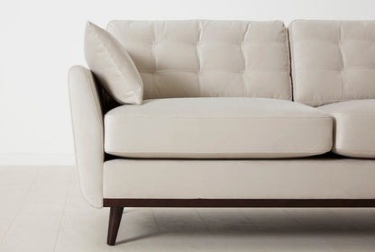 Model 10 Dreisizter Sofa mit Hocker, Knochenweiß