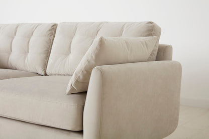 Model 10 Dreisizter Sofa mit Hocker, Knochenweiß