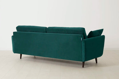 Model 10 Dreisizter Sofa mit Hocker, Eisvogelblau