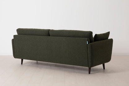 Model 10 Dreisizter Sofa mit Hocker, Farngrün