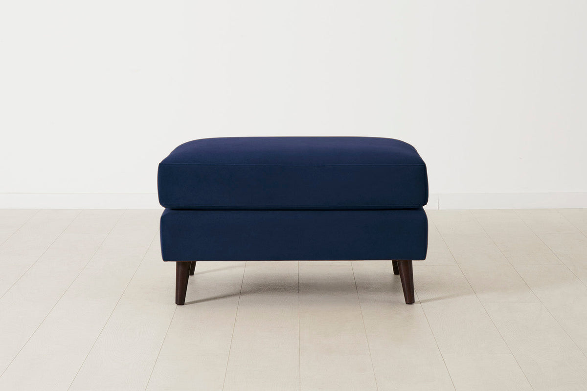 Polsterhocker Model 10, Indigoblau