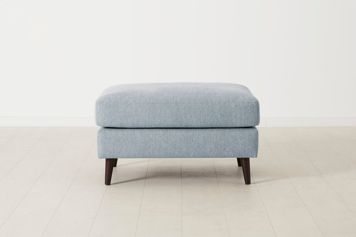 Polsterhocker Model 10, Meerglasblau