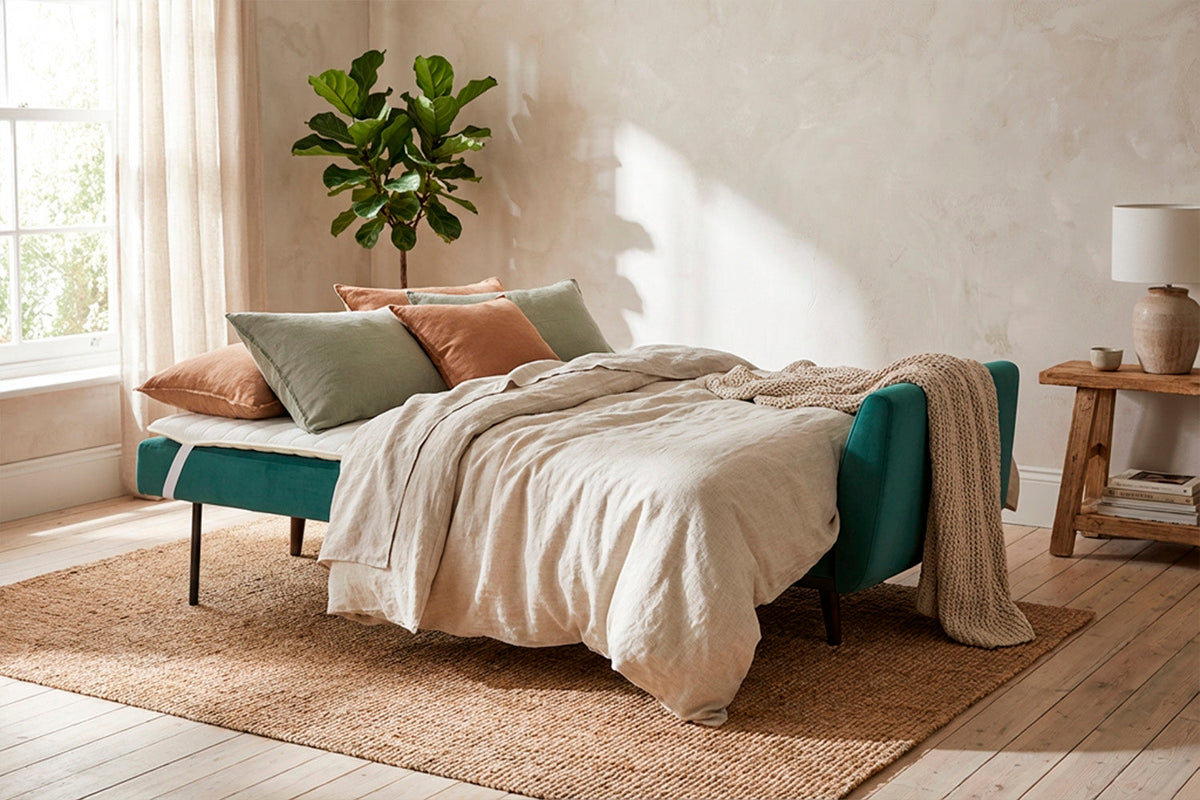 Model 10 Schlafsofa, Eisvogelblau
