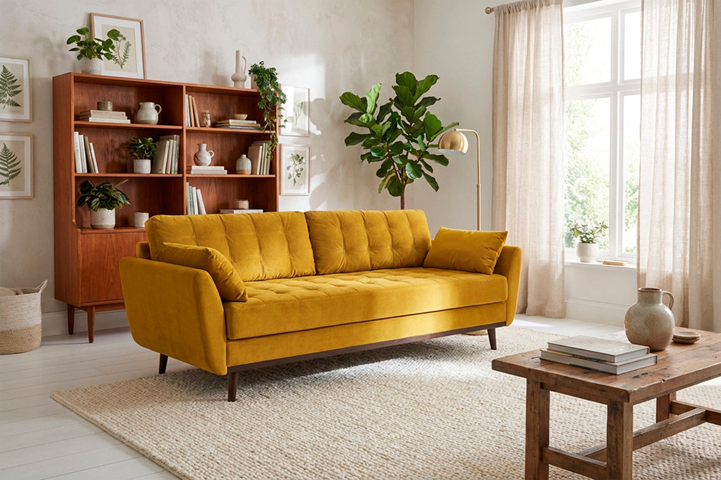 Model 10 Schlafsofa, Senfgelb