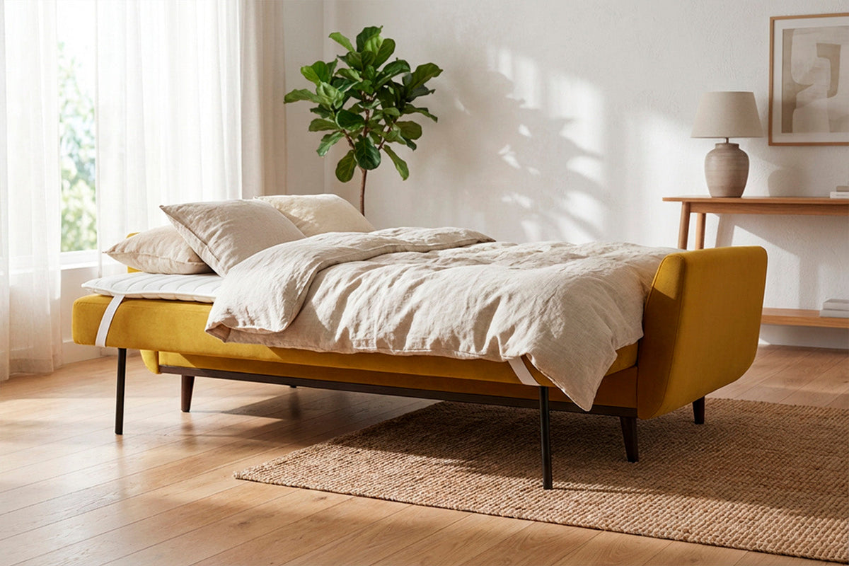 Model 10 Schlafsofa, Senfgelb