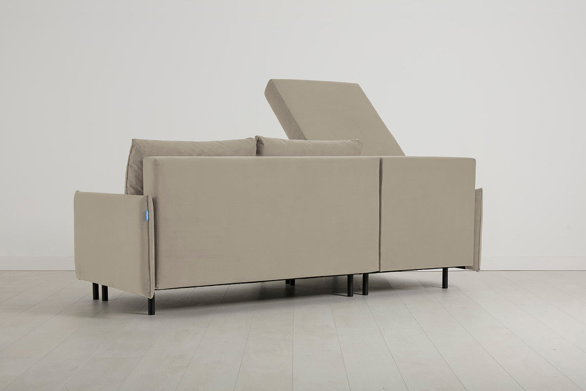 Model 12 Dreisitzer-Sofa mit Chaiselongue links, Bone