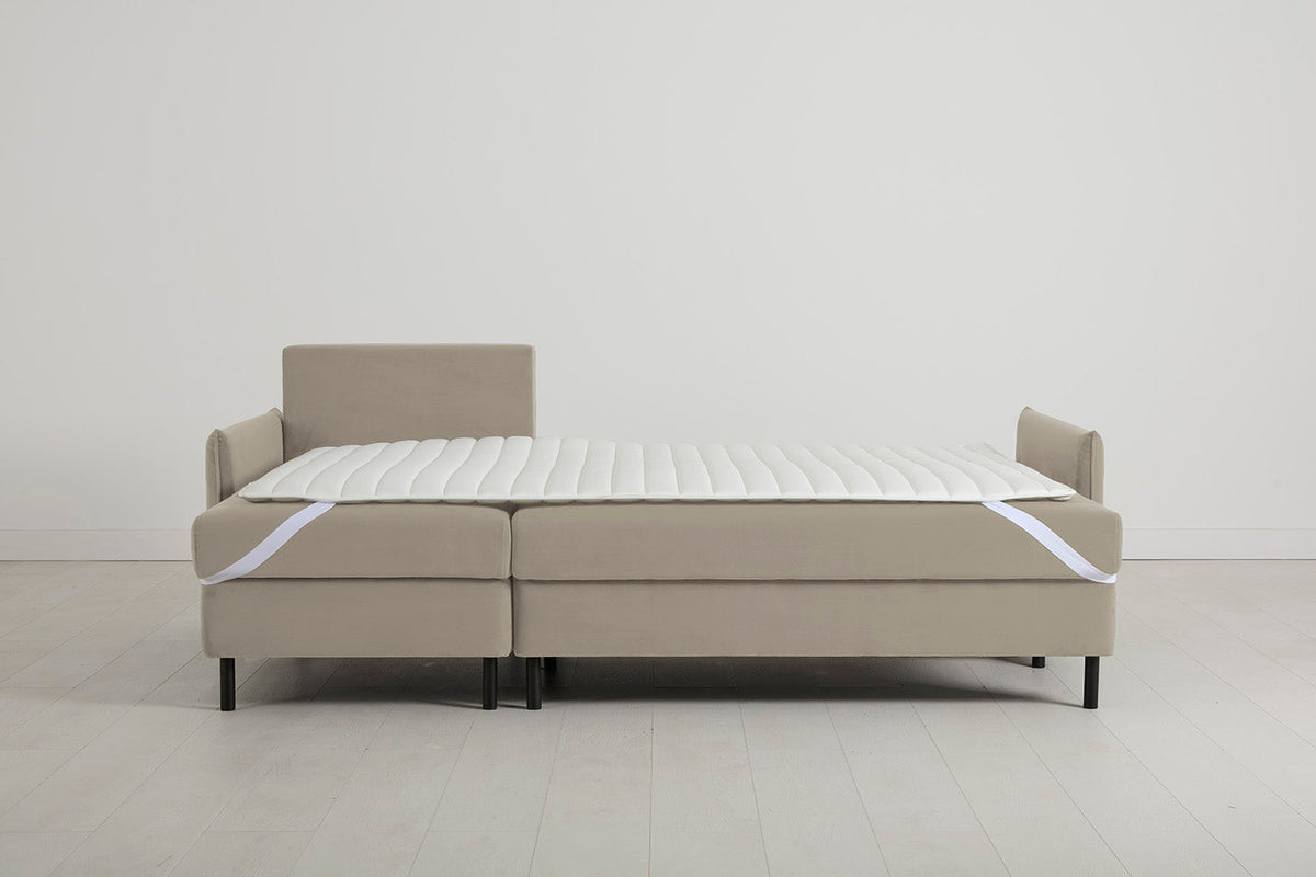 Model 12 Dreisitzer-Sofa mit Chaiselongue links, Bone