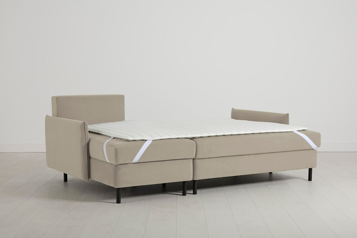 Model 12 Dreisitzer-Sofa mit Chaiselongue links, Bone
