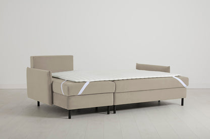 3-Seater Left Chaise Sofa Bed with Storage in cream velvet