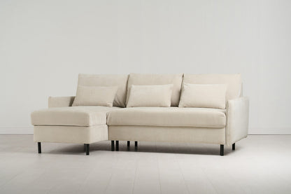 Model 12 Sofa Bed with Storage 3 Seater Left Chaise, Chalk