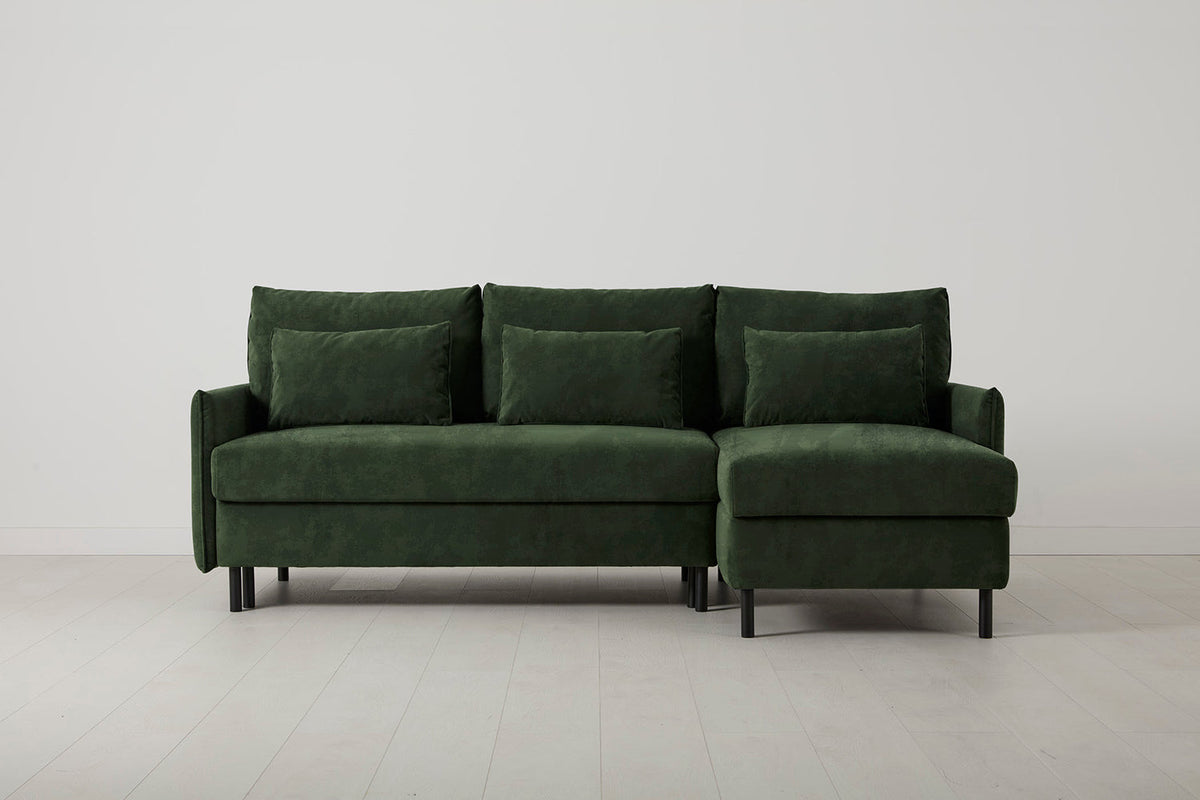 Model 12 Sofa Bed with Storage 3 Seater Right Chaise, Conifer