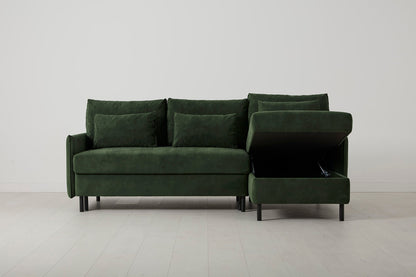 Model 12 Sofa Bed with Storage 3 Seater Right Chaise, Conifer