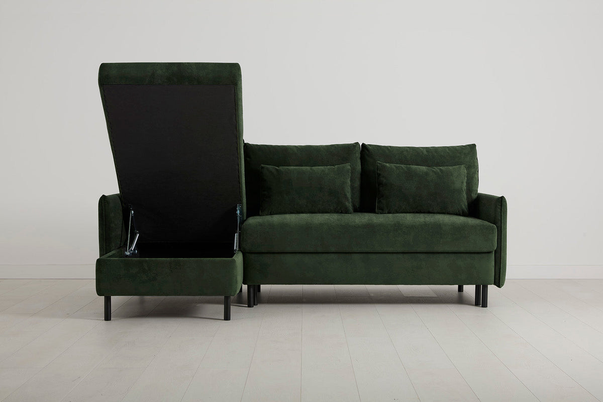Model 12 Sofa Bed with Storage 3 Seater Left Chaise, Conifer